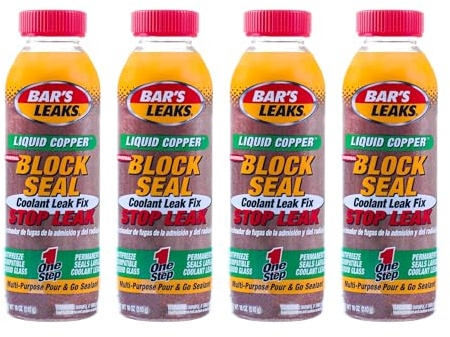 Bar's Leaks 1109 Block Seal Liquid Copper Intake and Radiator Stop Leak - 18 oz. (4 Pack)