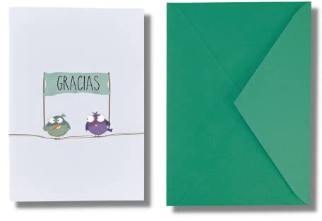 Forletter - Tarjeta de Felicitación, 15 x 21'5 cm, Cumpleaños, Gracias