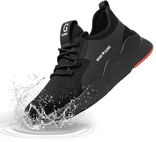 Waterproof Steel Toe Shoes for Men Women Work Shoes Lightweight Safety Sneakers Comfortable Puncture Proof Shoe Zapatos Punta de Acero para Hombres Black