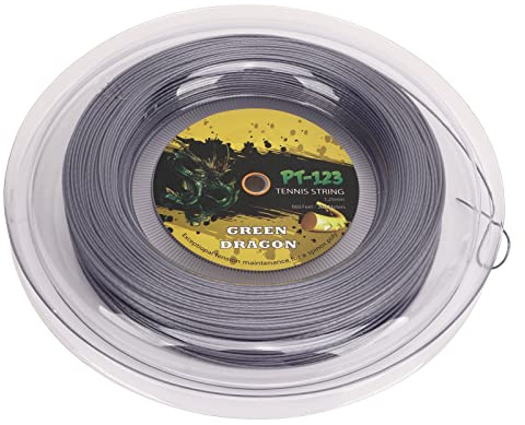 Alomejor Cuerda de Raqueta de Tenis, Cuerda de Raqueta con Patrón de Doble Acanalado, Poliéster con Superficie con Muescas de 1,25 Mm para Gimnasio
