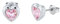 Ted Baker Han Crystal Heart Stud Earrings For Women (Silver/Pink Crystal)