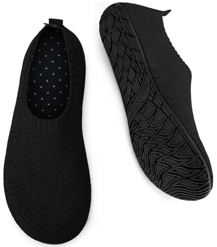 WateLves Barefoot Water Shoes for Women Men Travel Slippers Socks House Shoes Quick-Dry Aqua Socks for Beach Swim Pilates Yoga Dancing Camping Must Haves (Black, 36/37)