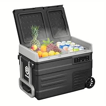 ELECAENTA Kompressor Kühlbox 40L, Auto-Kühlschrank -20℃~20℃, Kompressor Gefrierbox, Kühlbox Auto Dual Zone, Camping Kühlschrank, APP-Steuerung, für Lastwagen, Boot, Wohnmobile und Angeln, Schwarz