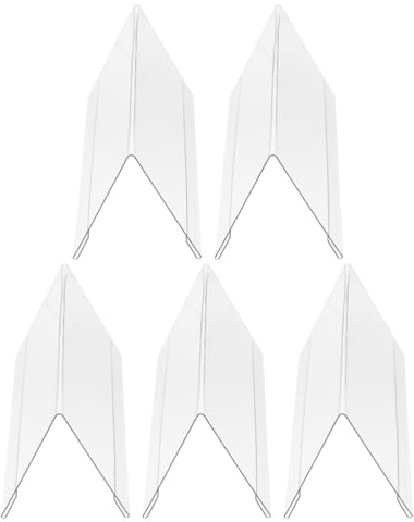 Garneck 5Pcs Acrylic Sign Holders Double Sided Table Card Display Stands 5.91X3.94X3.94 Inch Desk Name Plate Holders for Meetings Weddings Restaurant Use