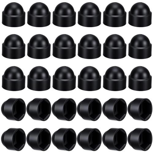 Classicseali 30PCS 19mm Nut Caps,Black Plastic 19mm Nut Covers | Hexagon Bolt Covers,for Bolt Hexs Hexagon Screws Easy Fit,Used in Machinery,Petrochemicals,Valves,Gas Pipelines