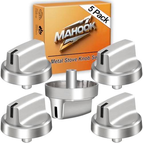 Upgraded Metal WB03X29300 for GE Stove Knobs Replacements,Stainless Steel Finish,Compatible with JGP3030SL1SS JGP3030SL2SS JGP3036SL1SS Surface Burner Control Knobs, Gas Cooktop Replaces