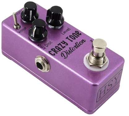 Aramox Mini Pedal de Distorsión de Guitarra, Pedal de Efectos de Guitarra Eléctrica True Bypass con Carcasa de Aleación de Zinc, Control de Nivel de Distorsión de Tono de 3 Perillas para Músicos de
