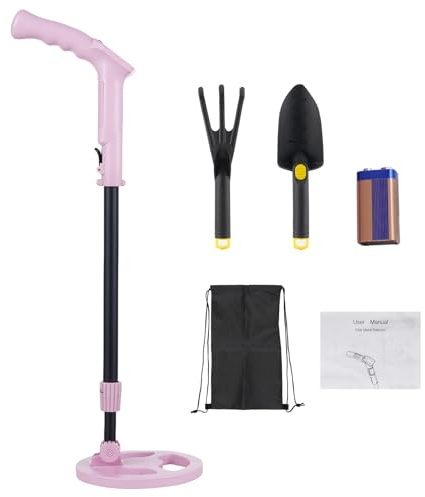 Horett Rilevatore di metalli per bambini con cercatore Trezor Cacciatore di tesori a mano Strumento ricerca asta regolabile 20.86-31.1 con schermo LCD e avviso sonoro SUPPORTO