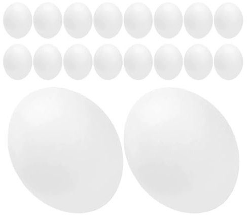 FOYTOKI 24 Faux Œufs Réalistes pour Cages D’Oiseaux, Plastique Blanc | Simulation Fidèle, Usage Non Toxique, Lot de 24 Pièces, pour Nichoir et Volière, Contrôle Humane