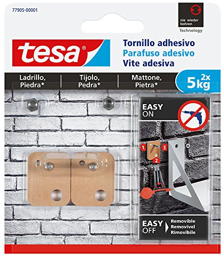 tesa 77905 – 00001 – 00 Schraube Wandtattoo eckig für Ziegel und Stein (5 kg)