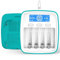 Dlyfull Fast AA AAA Battery Charger - Intelligent NI-MH NI-CD Battery Charger with Repair, Discharge Function