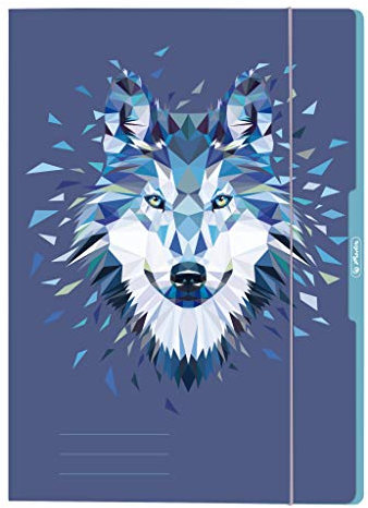 herlitz 50027972 Sammelmappe A4, Motiv: Wild Animals Wolf, 1 Stück