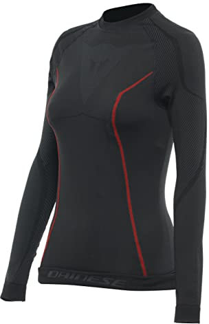 Dainese Damen Thermo LS Lady Baselayer-Shirt, Schwarz/Rot, L/XL