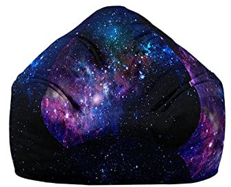 Treer Sitzsack Bezug Ohne Füllung, Galaxis Muster Weich Sitzsackbezug für Erwachsene und Kinder, Sitzsack Stuhlbezug Sitzsackhülle Ohne Innensack Sitzsackhüllenbezug (70x80cm,Interstellar)