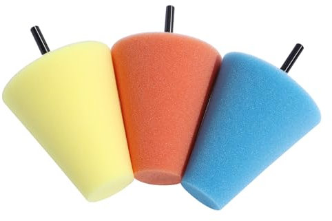 Vaguelly Tampone in Spugna Per Lucidatura a Forma Di Cono 3 Pezzi Set, Spugne Lucidatura Auto Per Cerchi e Dettagli, Strumento Professionale Per Cura e Ceratura Vernice