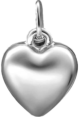 BELMAKS Sterling Silver Small Cute Puffed Heart Charm Necklace Pendant Bracelet Jewelry Polished Tiny Heart Gifts for Women (1 PCS)