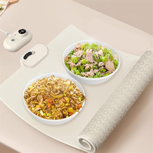 Almohadilla eléctrica plegable for calentar alimentos, bandeja calentadora portátil de silicona, plato caliente for calentar alimentos, calentador eléctrico de temperatura ajustable for buffets, resta