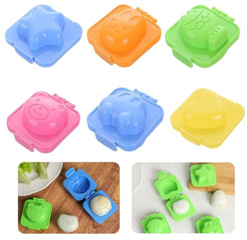 6Pcs Boil Egg Mold Plastic Cute Eggs Mould Kitchen Sushi Rice Eggs Mold Animals Design Egg DIY Mould Gadgets Tool for Home Kitchen Schools