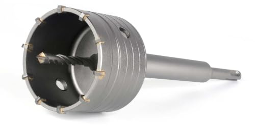 BINOTA 80 mm Scie Cloche Béton Pro SDS-Plus | Carbure de tungstène – Queue 220 mm – Foret cruciforme – Perçage à sec béton, brique, pierre, maçonnerie