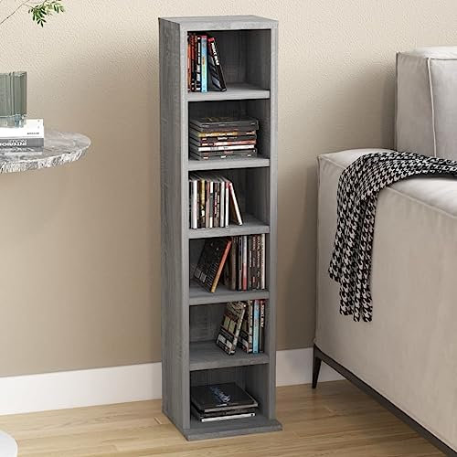 Myheimly CD-Regal Grau Sonoma 21x20x88 cm Holzwerkstoff