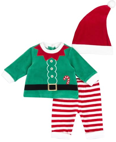 Chicco, Competo Natale Neonato e Neonata, in Calda e Morbida Ciniglia, con Comoda Apertura con Bottoncini, Abbigliamento Bambina e Bambino 0-24 Mesi, Idee Regalo Natale, Designed in Italy