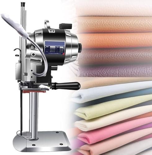 Cortadora de tela eléctrica vertical de 6, 8, 10 Cuchillo recto de tela eléctrica industrial de 1100 W, con luz LED Cuchilla de afilado automático para tela, ropa, papel de cuero,10