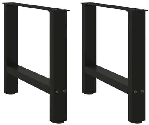 vidaXL Gambe per Tavolino da Caffè Nere 2 pz 50x(42-43) cm Acciaio