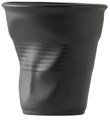 Pasdrucn 350 ml tazas de café de café de cerámica de pared gruesa, tazas de café espresso, pequeñas tazas de café de cerámica sin asa, tazas de cerámica única, tazas de café de espresso (negro)