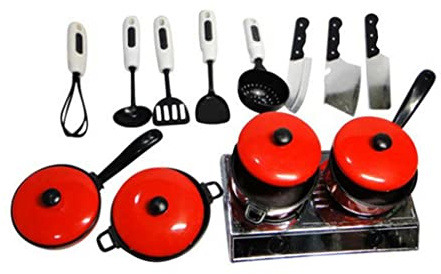 Jouet de Cuisine pour Enfant, 13 pièces ustensiles de Cuisine Jouets pour Enfants, Ensembles pour Enfants, Jouets pour la Maison, ustensiles Alimentaires, casseroles, Plats