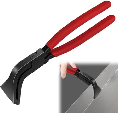 FUANA Alicates de plegado de 45° para chapa de metal, 60 mm de ancho, acero al carbono con asas antideslizantes, para techos y proyectos de bricolaje, cerradura de puerta