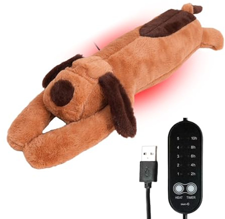 Heat Pad Stuffed Animal USB Electric Adjustable Temperature Automatic | Warmth Dog Plush for Kids Adults Boys Christmas Period Neck Back Shoulder Belly