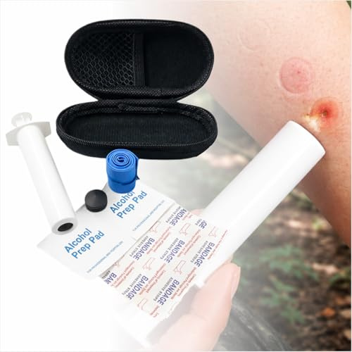 Kit de picaduras de abeja, alivio de picaduras de abejas, avispas e insectos, kit de primeros auxilios portátil de emergencia con removedor de picaduras, paquete frío y gel calmante para exteriores