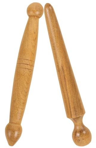 Alipis Masajeador Manual para Pies 2 Varillas de Madera, Palitos para Reflexología Podal y Ablandador de Callos, Adecuado para Pedicura Profesional y Uso en Casa