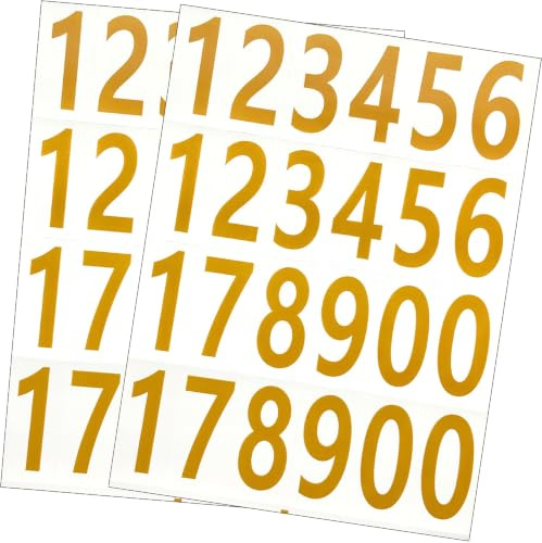 LUIMSUIM 2 Sheets 2 Inch Bin Number Stickers for Mailbox, Stick on Numbers, Waterproof Self Adhesive Sticky Numbers Sticker for Lockers, House, Folder, Bins, Storage, Note, Sign (Gold)