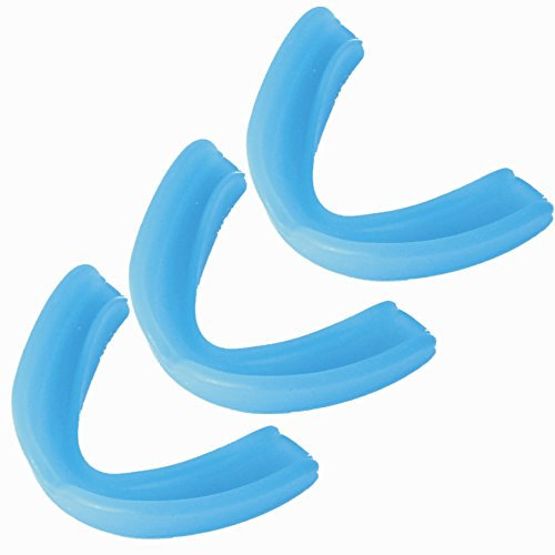 BAY 3er SPARSET - BLAU CE GEPRÜFT für Senior Jugendliche Set Zahnschutz Single Mundschutz Gebißschutz Sport Erwachsene Herren Damen Junior Jugend Blue 3 Stück