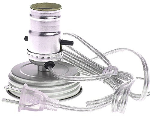 Colonial Tin Works Mason Ball Jar Light/Lamp Adapter Kit - Primitive Zinc Lid (2)