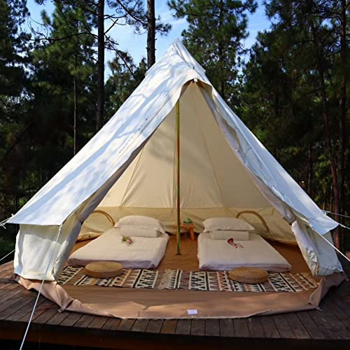 Safari Camping Outdoor Vier Saison Familie nurlaubsort Camping wasserdicht Luxus Bell Zelt oder Zelt zubehör (Off White Oxford Tuch Zelt, Diameter4m)