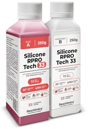 Goma de silicona para moldes R PRO TECH 33 Caucho Silicona para Moldes de Resina DIY, Fundición, Fabricación de Resin, Manual, Manualidades (500 gr)