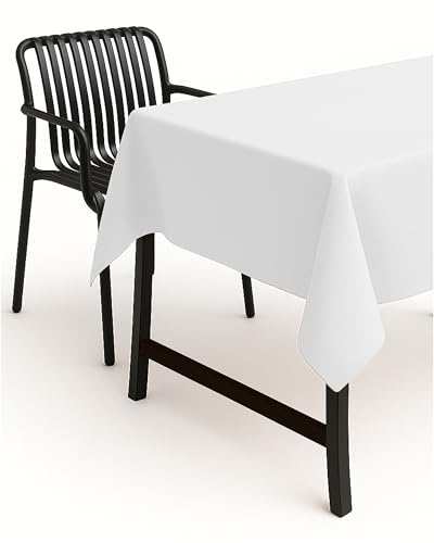 texpot Trädgårdsduk 130 x 300 cm i vitt med linneutseende lotuseffekt fläckskydd strykfri bordsduk