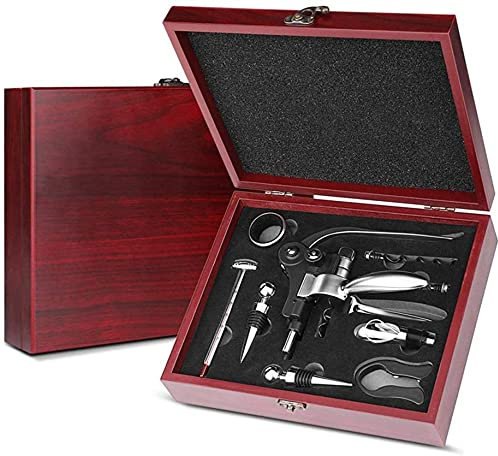 Cavatappi Apribottiglie Vino Cavatappi Vino Apribottiglie a rilascio in acciaio inossidabile per set di strumenti professionali per vino con kit di anelli di gocciolamento con tappo per versatore in s