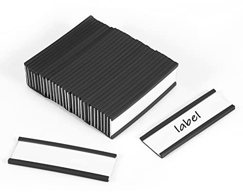 Liseng 30 StüCk Magnetische Etikettenhalter C-Kanal-Magnetetiketten, Magnetischer Datenkartenhalter mit Durchsichtigem Kunststoffschutz (30 Stück-1)