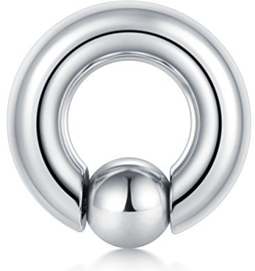 FECTAS PA Ring Prince Albert Piercing Unverlierbare Perlenringe Spring Action CBR Monster Screwball Rings 2G 12mm Chirurgenstahl Körperschmuck für Männer Frauen