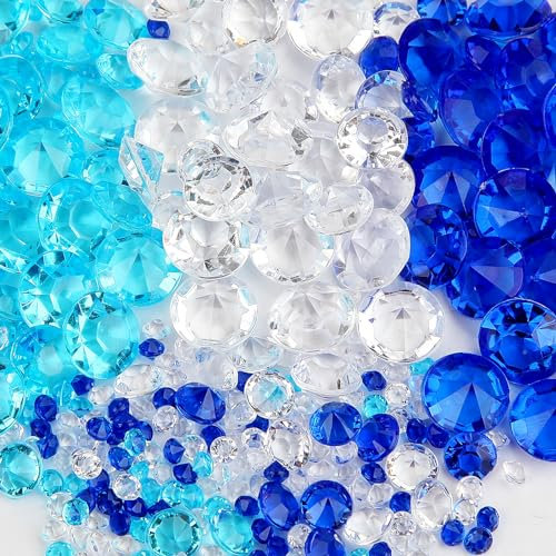 Ziamzra 5000 Stück Diamanten Deko Blau Diamantene Streudeko Hochzeit Kristall Diamanten Deko für Geburtstag Party Vase Füller Streudeko Kristalle Tischdeko (3/6/8/10mm)