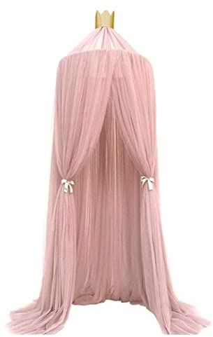 WOHPNLE Baldacchino per Letto, Baldacchino per Letto Elegante per Ragazze Baldacchino per Letto per Bambini a Rete Fitta Baldacchino per Letto Multifunzionale per Ragazze Baldacchino a Rete(Rosa)