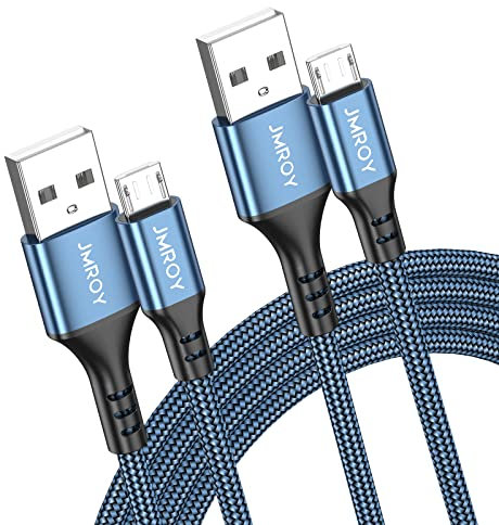MICRO USB Kabel 2M 2Stück USB A auf Micro USB Nylon High Speed Android Handy Ladekabel für Samsung S7 Edge/S7/S6 Edge/S6/S4/S3/J3/J7, Huawei P9/P10 Lite, HTC, Kindle, Nokia, PS4