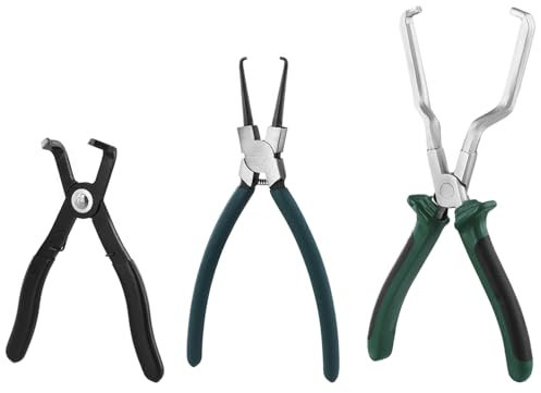 QWORK® 3 Pezzi Pinze per Tubi Carburante Set, Pinze per Fascette Stringitubo per Auto