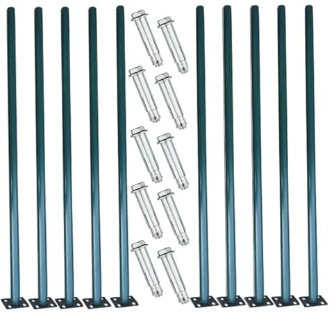 Poste de valla de metal verde con tornillos de montaje para jardines y granjas, pilares de acero duradero de 1,5 m de alto, para vallas de malla de alambre y cinturones verdes