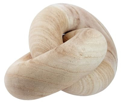 tsevdesno 2 Link Decorative Wooden Chain,Boho Farmhouse Rustic Living Room Décor, Wood Chain Knot Decor for Coffee Table (Beige)