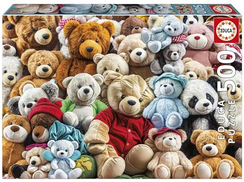 Educa - 500-teiliges Puzzle für Erwachsene | Teddybären. Inklusive Fix Puzzle-Kleber. Maße: 48 x 34 cm. Ab 11 Jahren (20242)