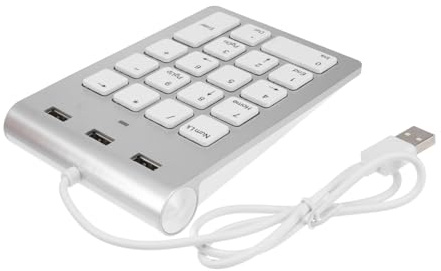 NUOBESTY Zinc Alloy Keypad Numeric Keypad Usb Connectivity and Usb Ports Hub for Laptop and Computer Use